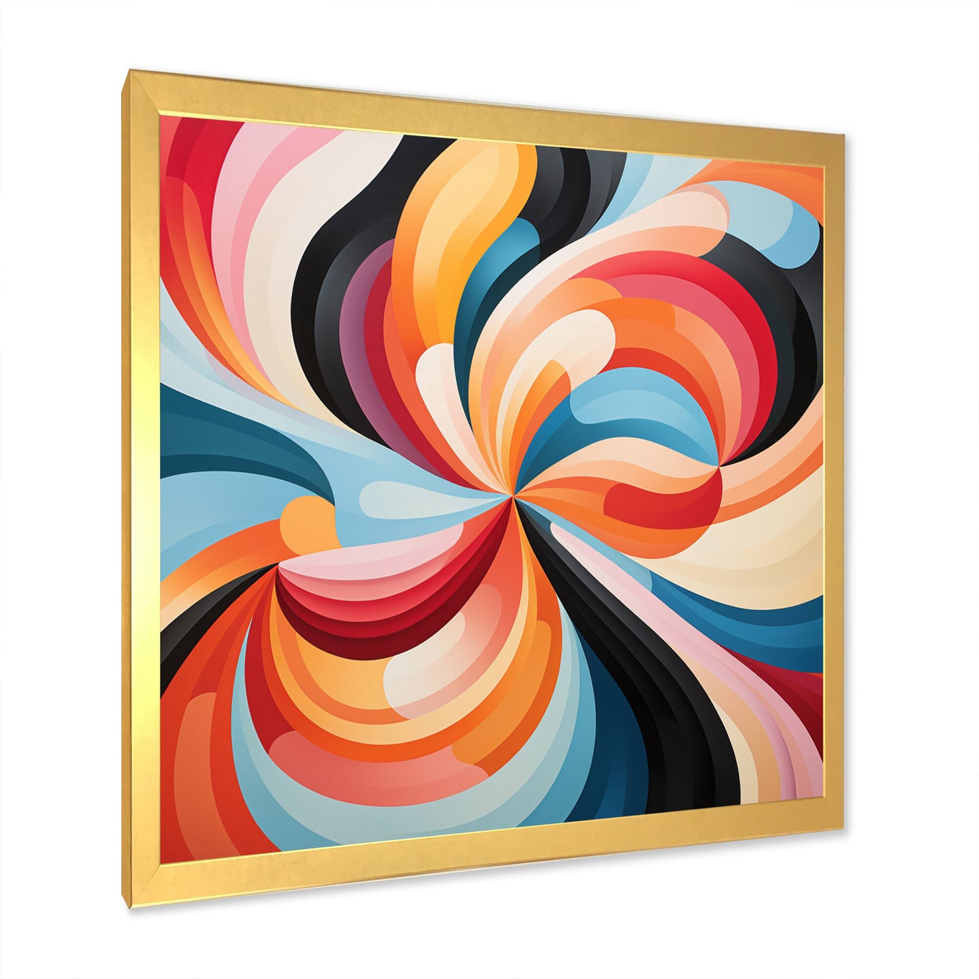 Designart "Opt Art Chromatic Elixir VII" Abstract Framed Canvas Wall